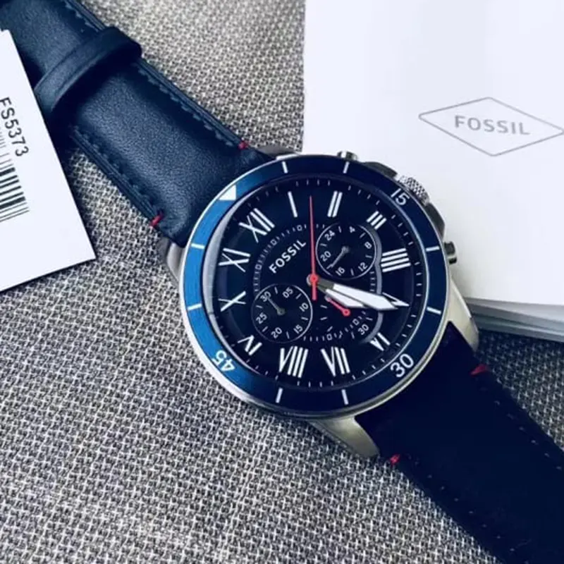 Fossil Sporty Grant Chronograph Blue Dial Men's Watch- FS5373